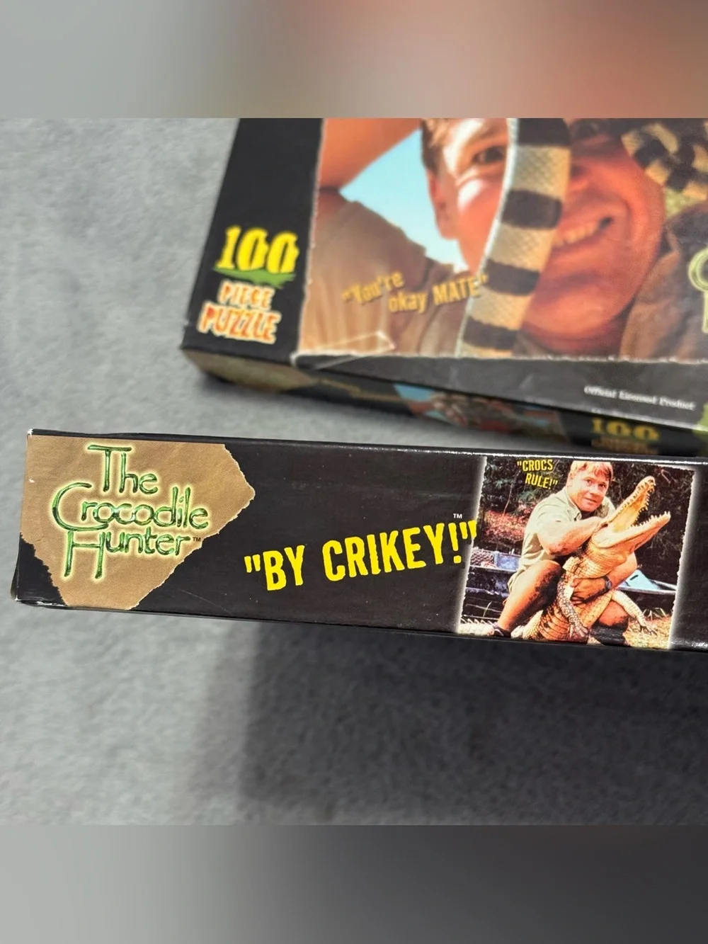 Lot 2 VTG The Crocodile Hunter Steve Irwin 100 Piece MB Puzzles Sealed New 2000